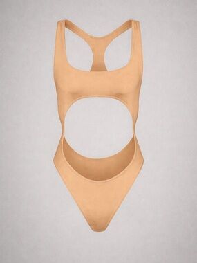 Skims Swim Cut Out Monokini in Ochre